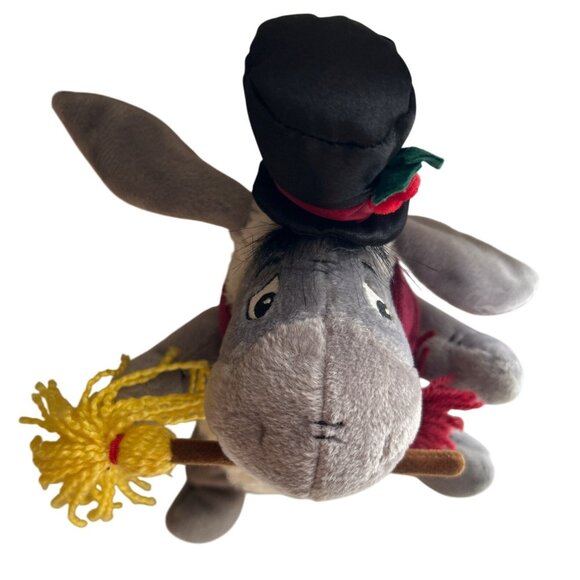 Vintage 2003 Disney Christmas Eeyore Snowman Bean Bag Plush Rattle Toy - Picture 1 of 7